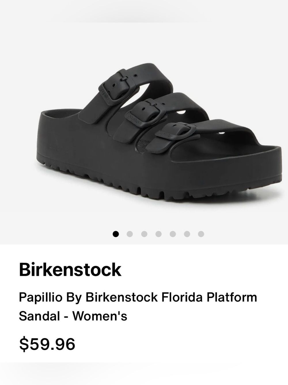 Birkenstock Black Triple-Buckle Platform Sandal